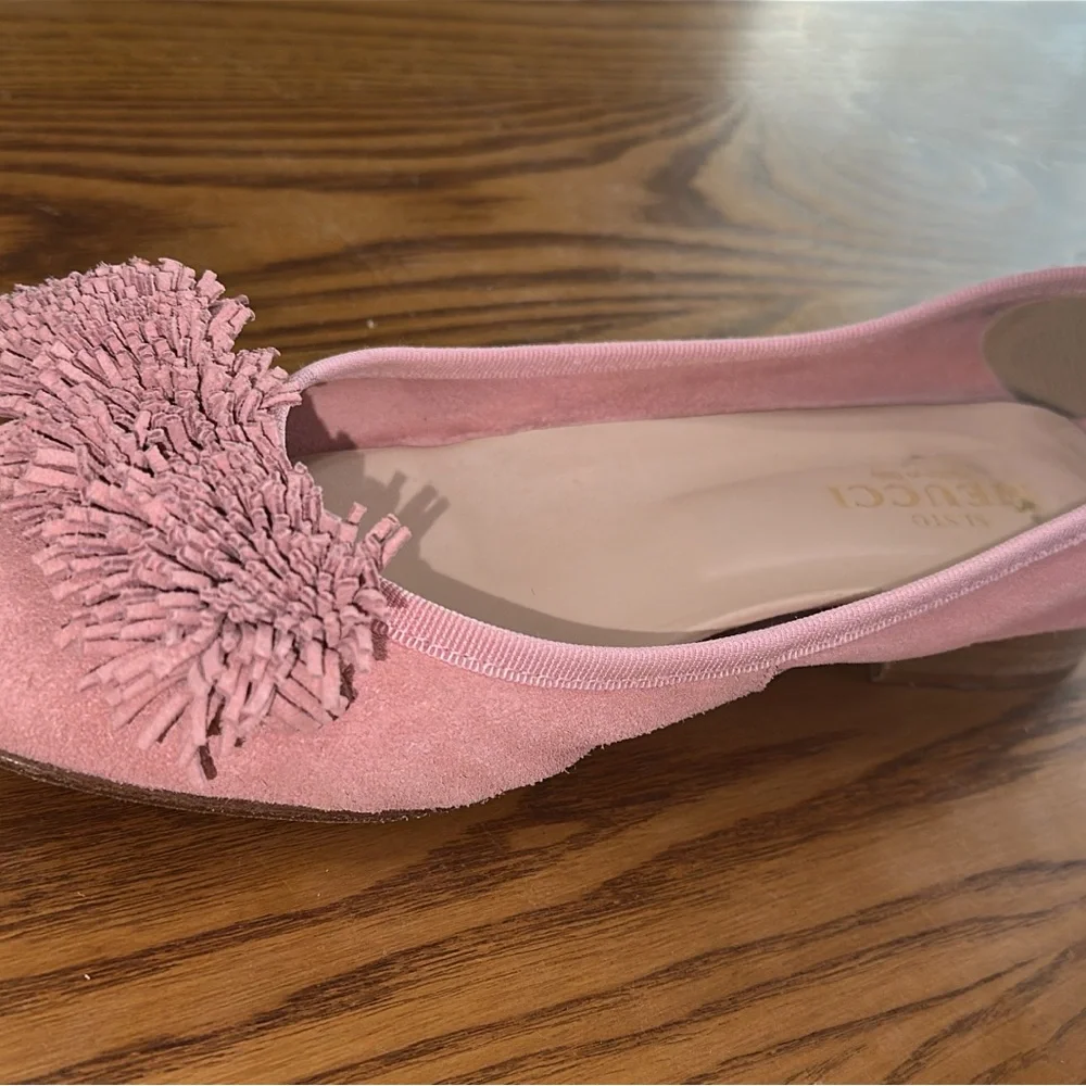 Sesto Meucci Pink Suede Loafers with Fringe size 8M - Picture 6 of 9